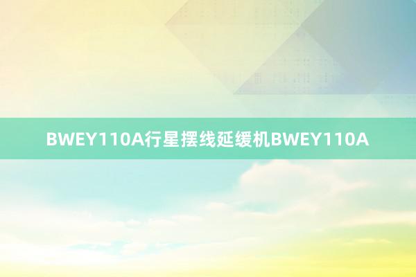 BWEY110A行星摆线延缓机BWEY110A