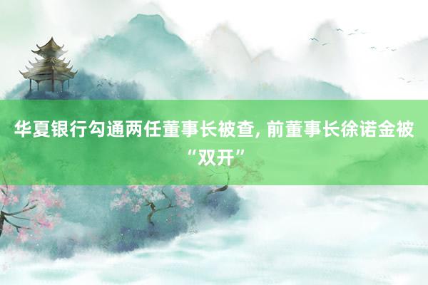 华夏银行勾通两任董事长被查, 前董事长徐诺金被“双开”